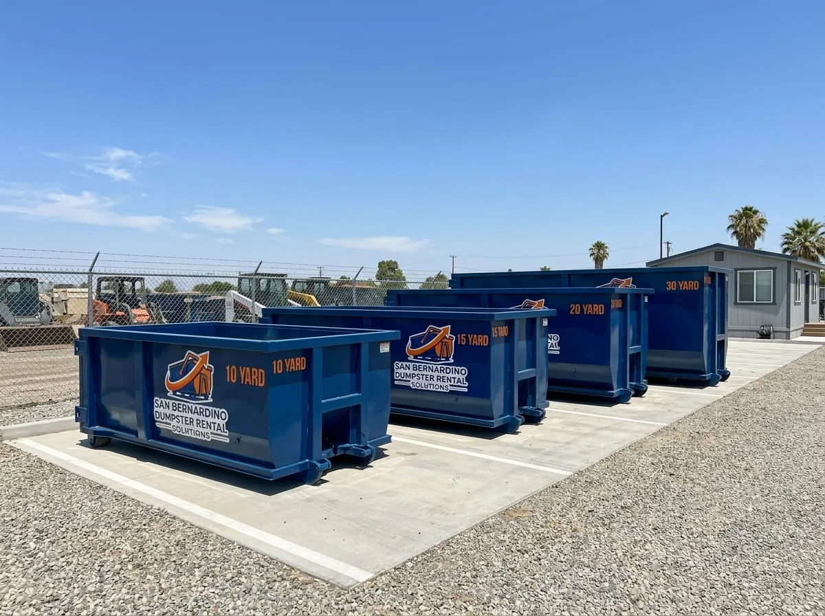 Roll-off dumpster delivered for a self-haul project in San Bernardino CA